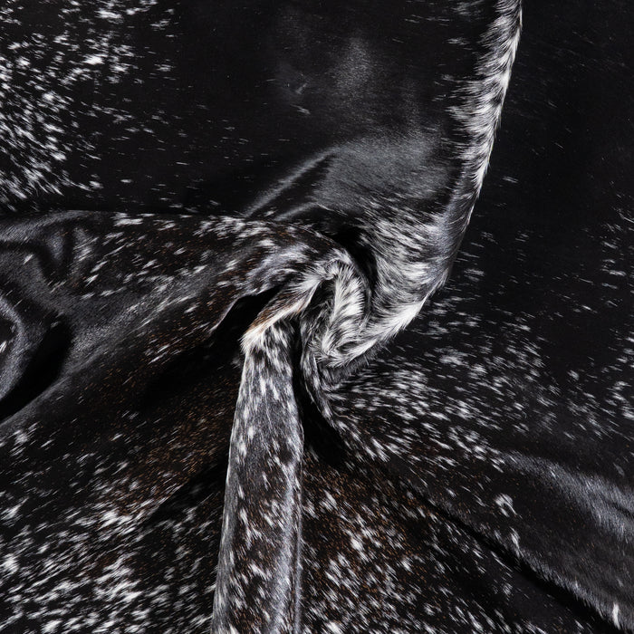 Brazilian Black Salt and Pepper Cowhide Rug Size 6'11" L x 5'10" W 5849