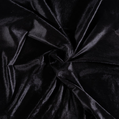 Brazilian Solid Black Cowhide Rug Size 7'2" L x 6'8" W 3431