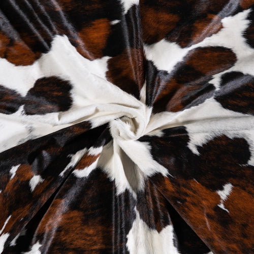Vintage White Tricolor Cowhide Rug Size 8'0" L x 7'4" W 4330