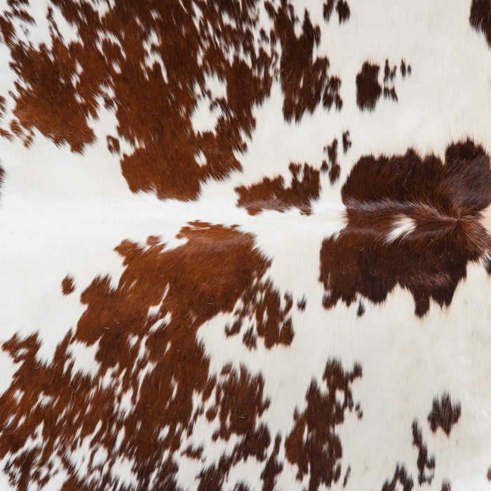 Chocolate and White Cowhide Rug Size 8'0" L x 7'0" W 5425
