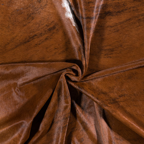 Brazilian Brindle White Belly Cowhide Rug Size 7'5" L x 6'10" W 4543