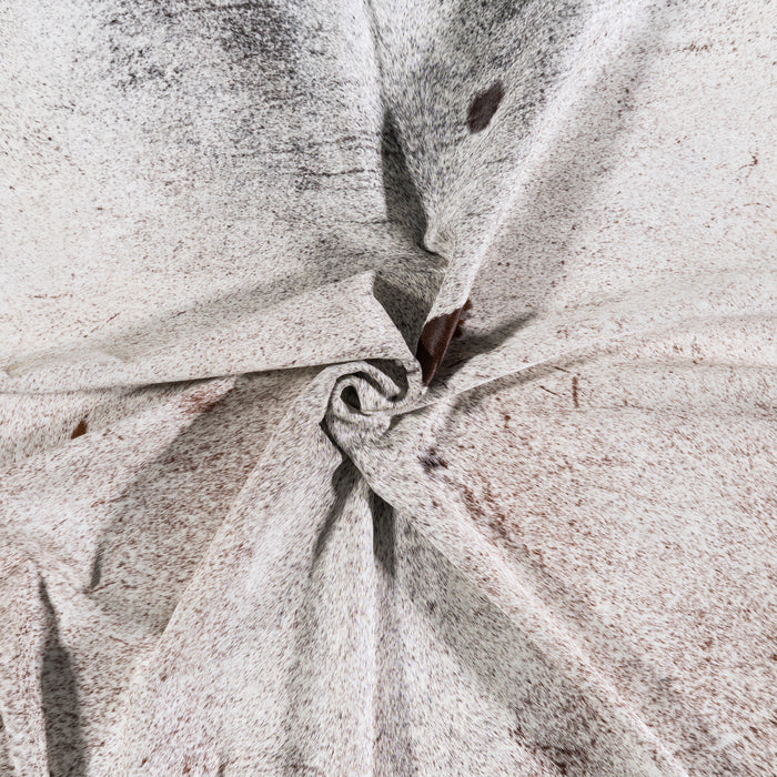 Brazilian Chocolate and White Cowhide Rug Size 8'0" L x 6'10" W 4545