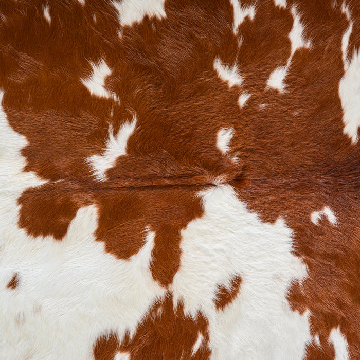 Brown and White Cowhide Rug Size 7'3" L x 7'3" W 5026