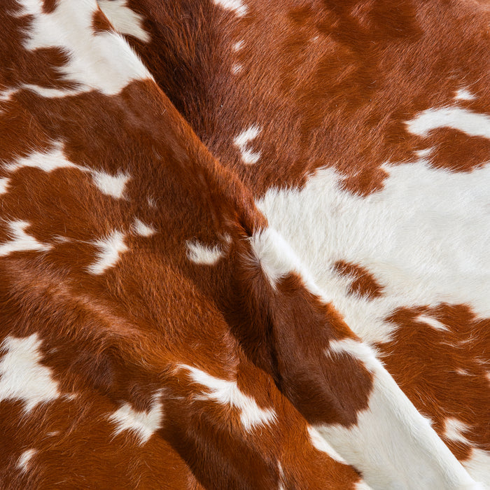 Brown and White Cowhide Rug Size 7'3" L x 7'3" W 5026