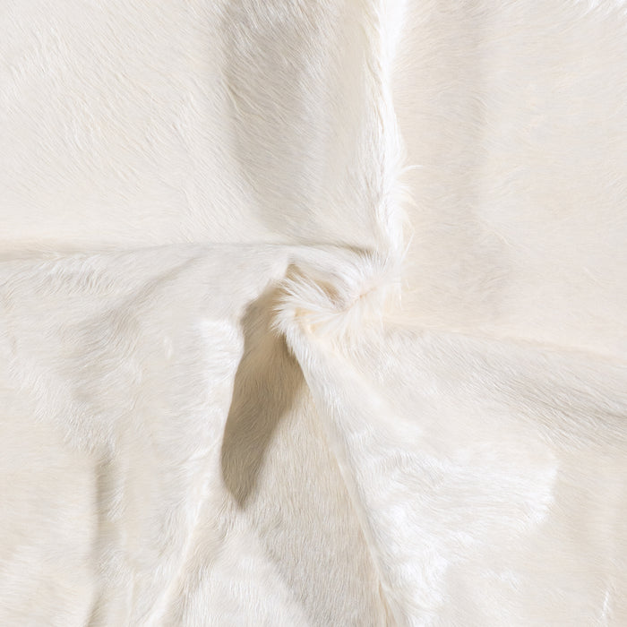 Brazilian White Cowhide Rug Size 6'11" L x 5'7" W 6052