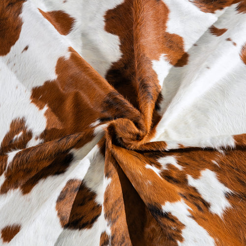 Tricolor Cowhide Rug Size 7'10" L x 7'6" W 5027