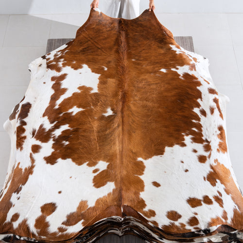 Tricolor Cowhide Rug Size 7'1" L x 7'0" W 3932