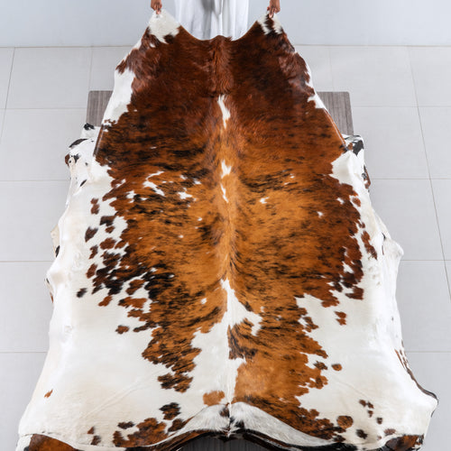 Tricolor Cowhide Rug Size 8'0" L x 7'5" W 6229