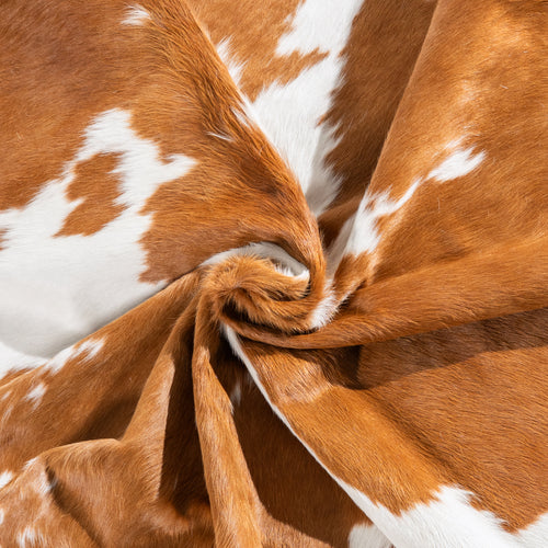 Brown and White Cowhide Rug Size 8'0" L x 7'10" W 6425