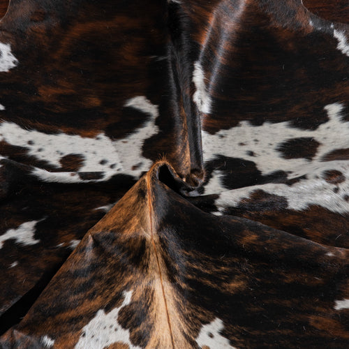 Tricolor Cowhide Rug Size 7'2" L x 6'1" W 5428