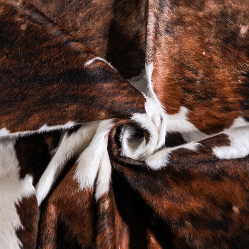 Vintage Tricolor Cowhide Rug Size 7'2" L x 5'4" W 6357