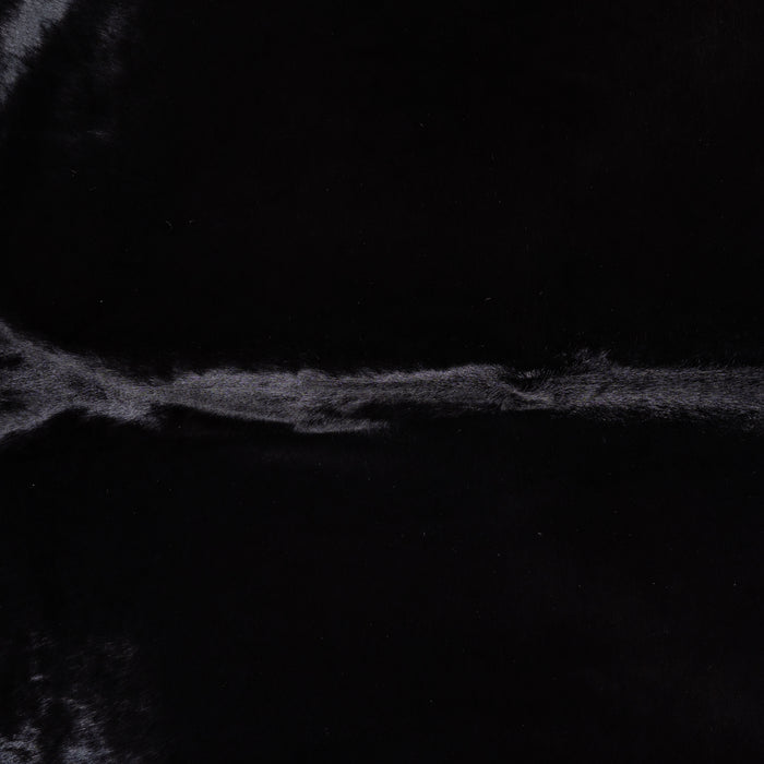 Brazilian Solid Black Cowhide Rug Size 7'11" L x 6'11" W 3438