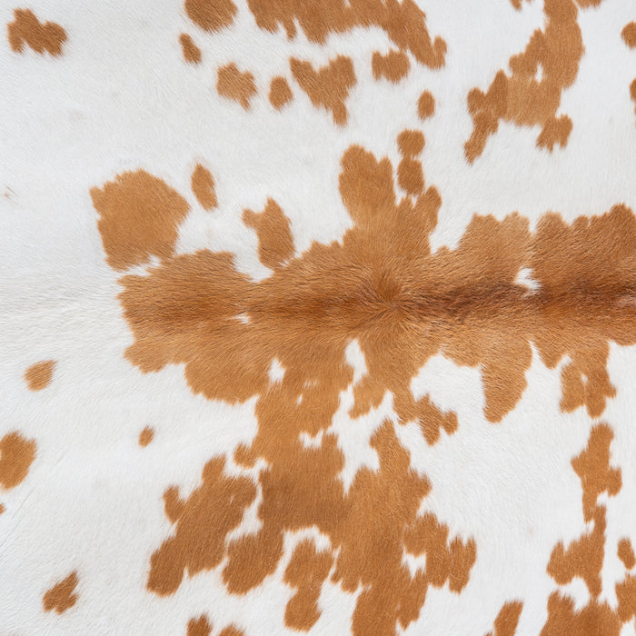 Brown and White Cowhide Rug Size 7'8" L x 6'7" W 6427