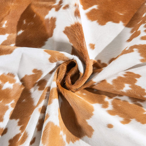 Brown and White Cowhide Rug Size 7'8" L x 6'7" W 6427