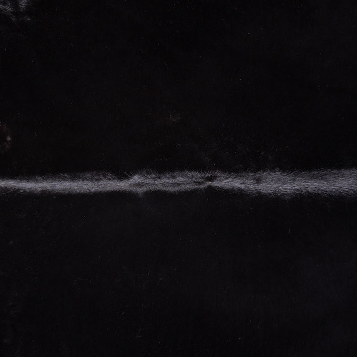 Brazilian Solid Black Cowhide Rug Size 7'5" L x 6'10" W 3441