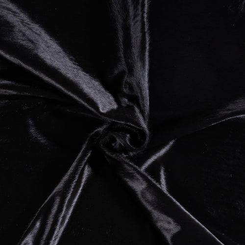 Brazilian Solid Black Cowhide Rug Size 7'5" L x 6'10" W 3441