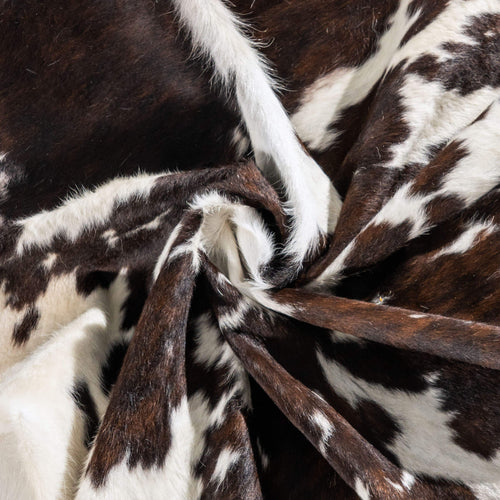 White Tricolor Cowhide Rug Size 7'7" L x 7'4" W 6430