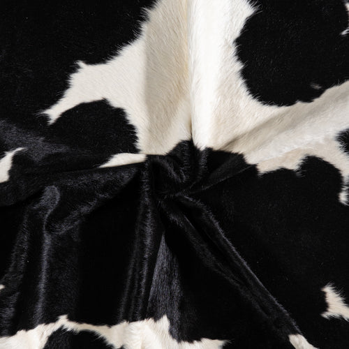 Brazilian Black and White Cowhide Rug Size 6'4" L x 5'5" W 5369