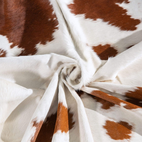 Brown and White Cowhide Rug Size 8'3" L x 7'4" W 6431