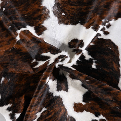 Vintage Tricolor Cowhide Rug Size 7'0" L x 5'11" W 4342