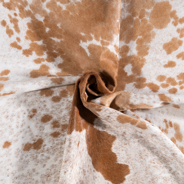 Brazilian Palomino and White Cowhide Rug Size 6'0" L x 6'2" W 3444