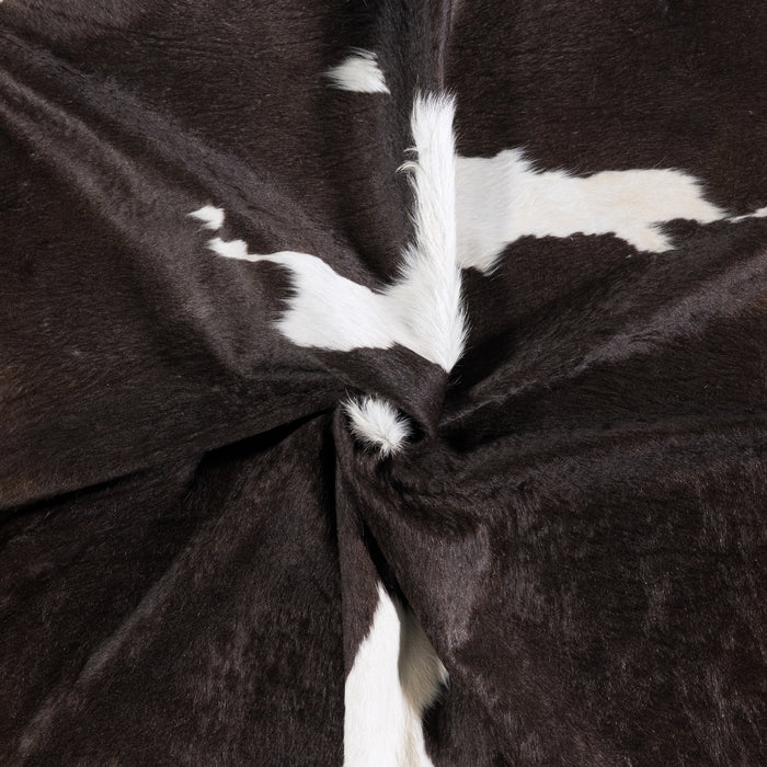 Brazilian Black and White Cowhide Rug Size 7'11" L x 6'11" W 4558