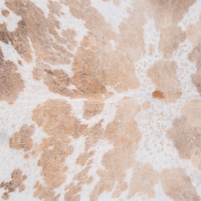 Brazilian Palomino and White Cowhide Rug Size 7'1" L x 6'5" W 3445