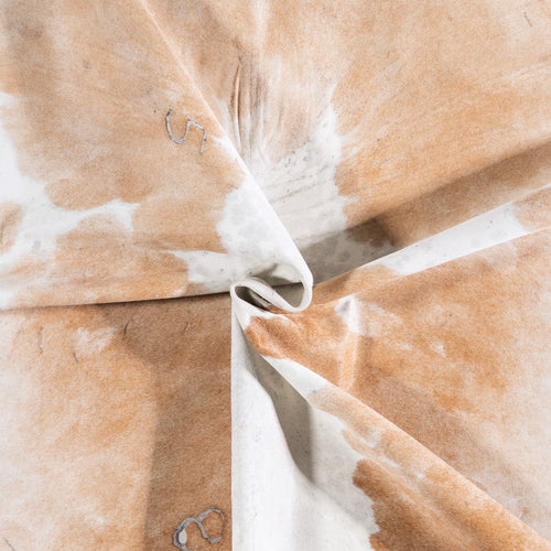 Vintage Palomino and White Cowhide Rug Size 6'10" L x 7'1" W 5573