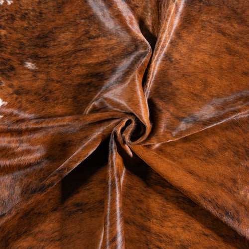 Brazilian Brindle White Belly Cowhide Rug Size 8'2" L x 6'11" W 5677