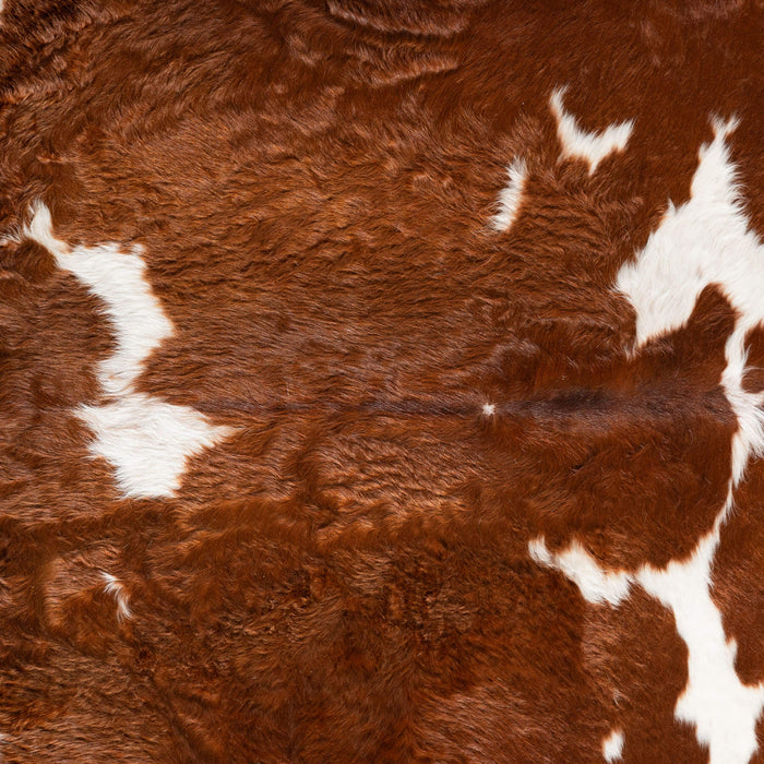 Brown and White Cowhide Rug Size 7'1" L x 5'2" W 6436