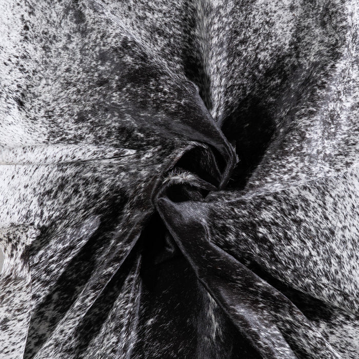 Brazilian Black Salt and Pepper Cowhide Rug Size 7'8" L x 6'4" W 6076