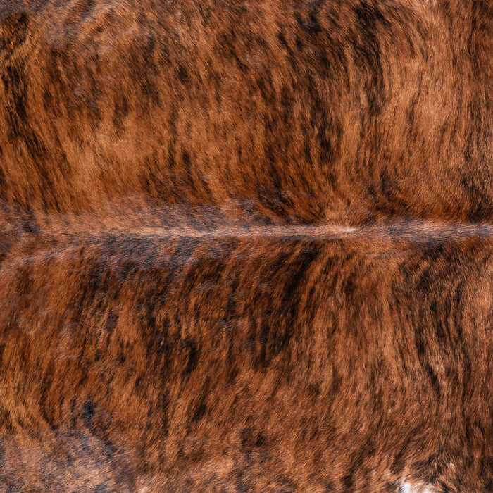 Brazilian Brindle White Belly Cowhide Rug Size 7'9" L x 7'2" W 5680