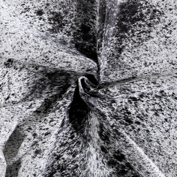 Brazilian Black Salt and Pepper Cowhide Rug Size 6'11" L x 6'3" W 6077