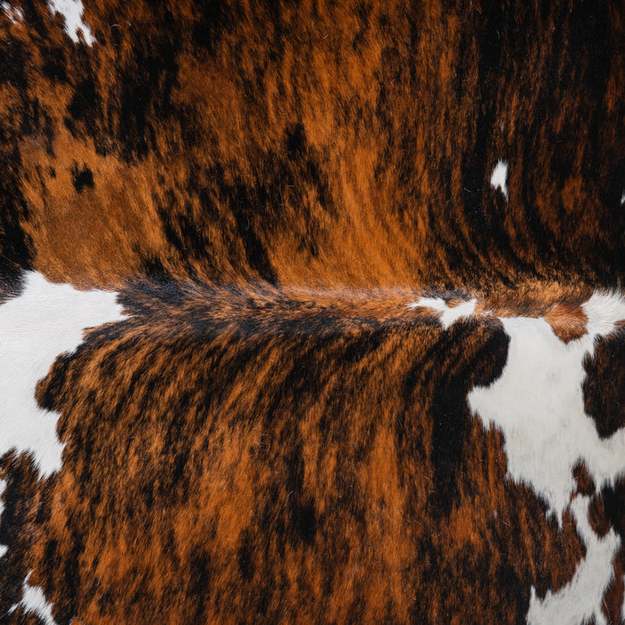 Tricolor Brindle Mix Cowhide Rug Size 8'2" L x 7'7" W 5440