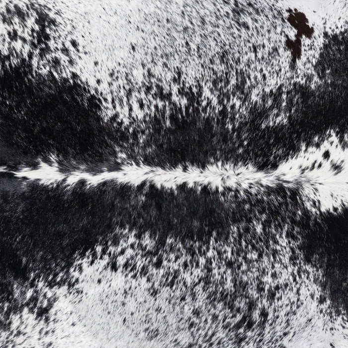 Brazilian Black Salt and Pepper Cowhide Rug Size 7'3" L x 6'10" W 5179