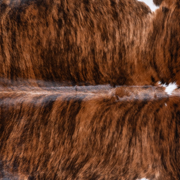 Brazilian Brindle White Belly Cowhide Rug Size 7'9" L x 6'8" W 5683