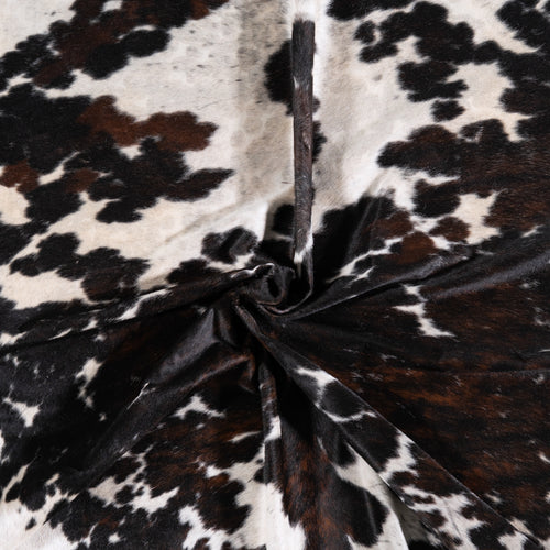 Vintage White Tricolor Cowhide Rug Size 8'3" L x 7'6" W 4351