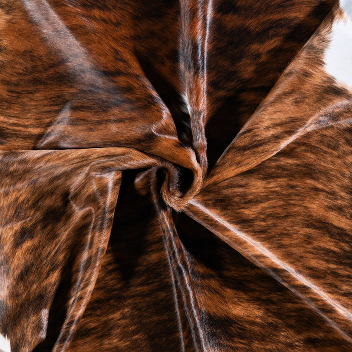 Brazilian Brindle White Belly Cowhide Rug Size 7'9" L x 6'8" W 5683