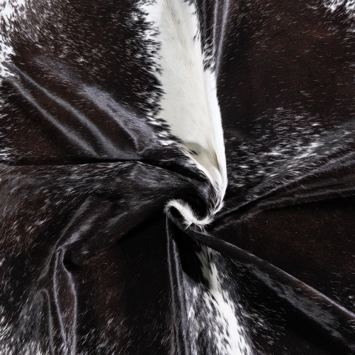 Brazilian Black Salt and Pepper Cowhide Rug Size 7'0" L x 6'9" W 6082