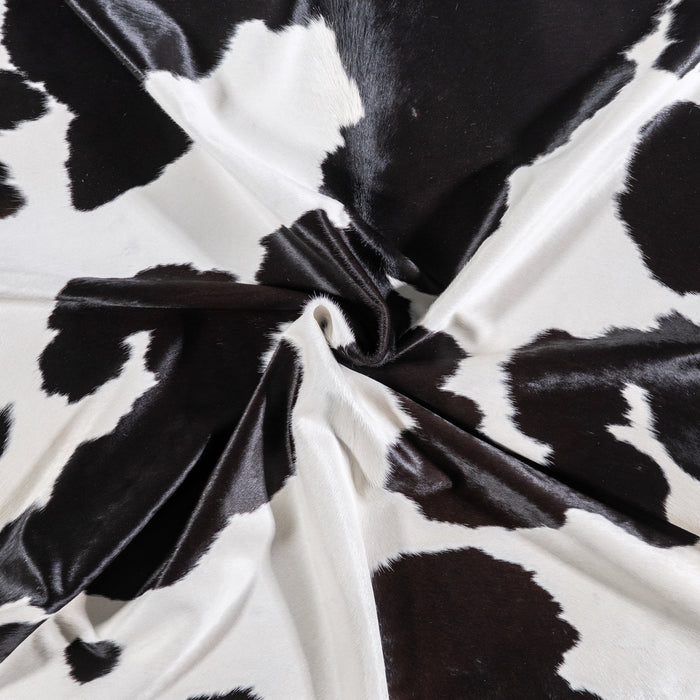 Brazilian Black and White Cowhide Rug Size 7'11" L x 7'0" W 4668