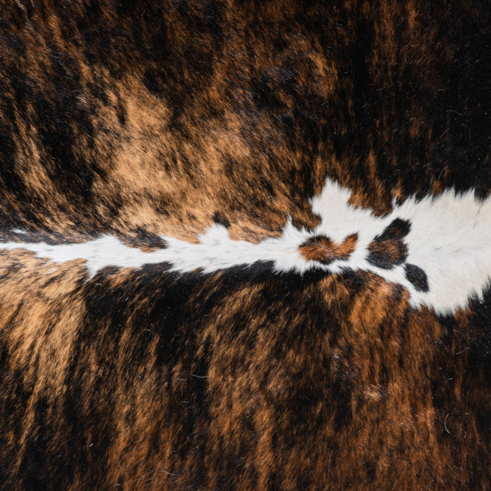Tricolor Brindle Mix Cowhide Rug Size 8'6" L x 7'4" W 5442
