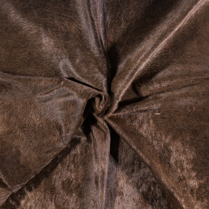Brazilian Chocolate Cowhide Rug Size 7'7" L x 8'0" W 4574