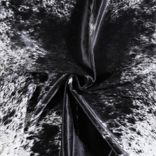 Brazilian Black Salt and Pepper Cowhide Rug Size 7'4" L x 7'2" W 6085