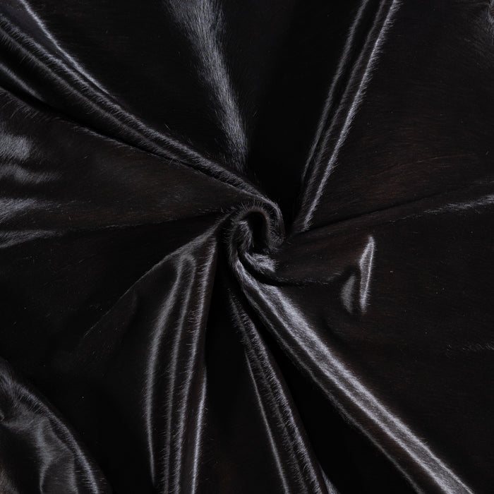 Brazilian Solid Black Cowhide Rug Size 7'11" L x 7'2" W 3644