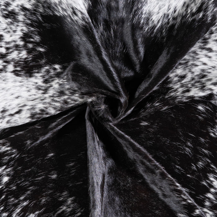 Brazilian Black Salt and Pepper Cowhide Rug Size 7'5" L x 6'6" W 6087