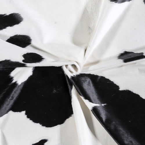Brazilian Black and White Cowhide Rug Size 7'8" L x 7'1" W 4673