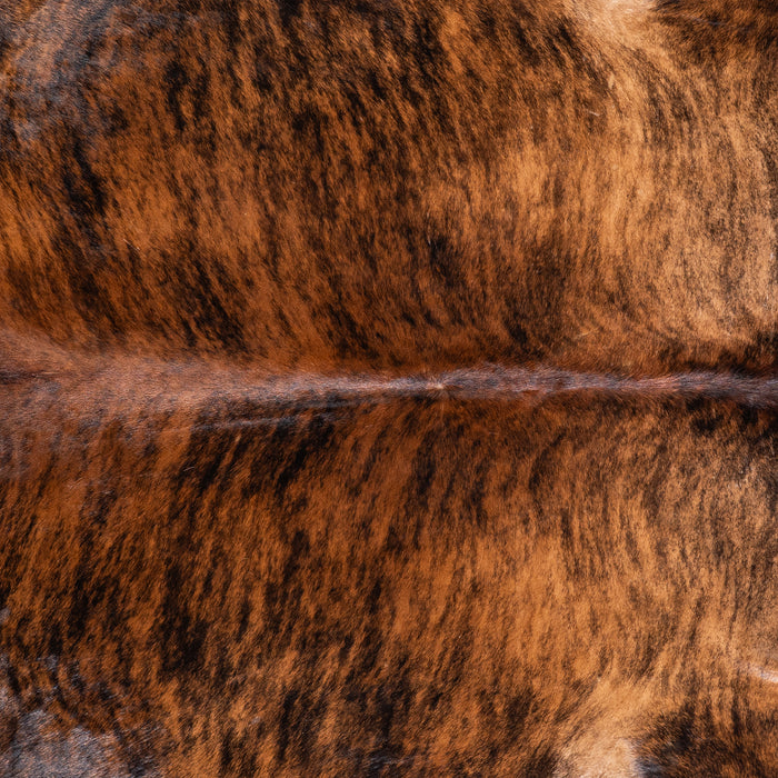 Brazilian Brindle White Belly Cowhide Rug Size 7'8" L x 7'0" W 5693