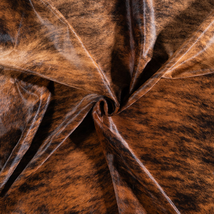 Brazilian Brindle White Belly Cowhide Rug Size 7'8" L x 7'0" W 5693