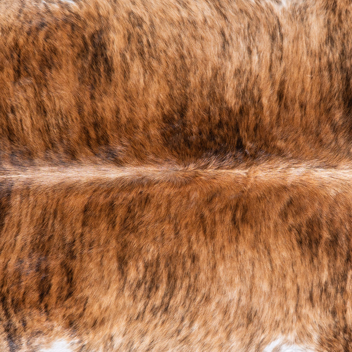 Brazilian Brindle White Belly Cowhide Rug Size 7'4" L x 6'5" W 5695