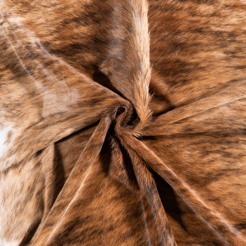 Brazilian Brindle White Belly Cowhide Rug Size 7'4" L x 6'5" W 5695